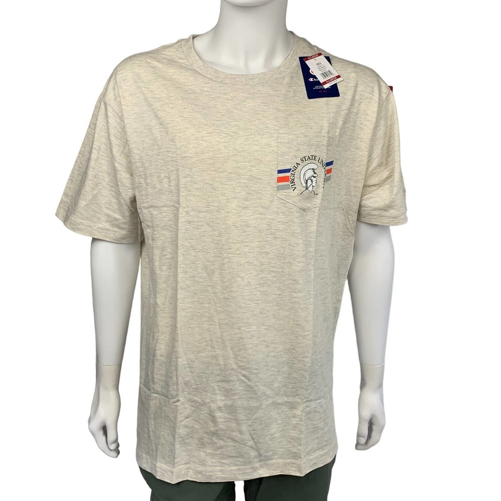NWT Champion Virginia State University Trojans Cream T-Shirt. Size XL